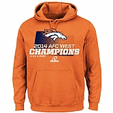Men's Denver Broncos Majestic 2014 AFC West Division Champions Hoodie - Orange,baseball caps,new era cap wholesale,wholesale hats